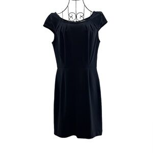 NEW Adrianna Papell Women’s Black Pleated Scoop Neck Classic Knit Dress, Size 6